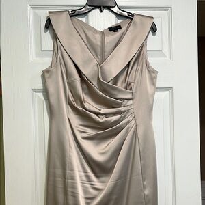 Tahari ASL Satin Look Champagne Dress